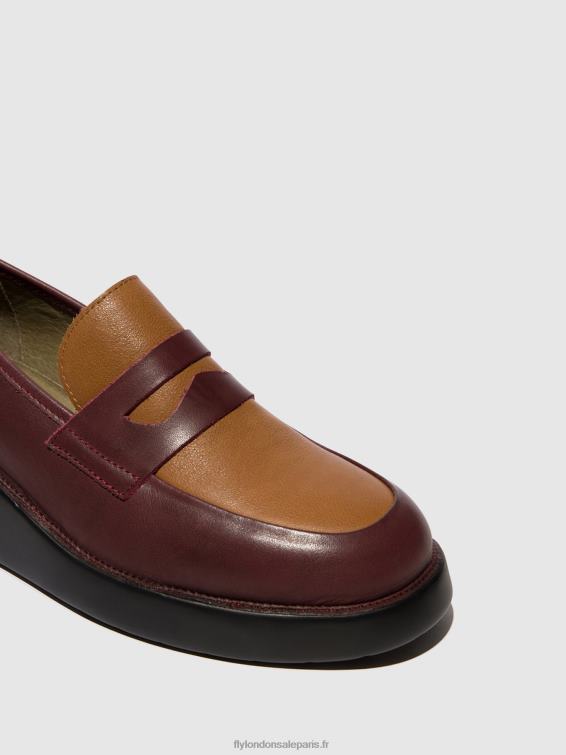 mocassins chaussures blar513 femmes 0N8R677 bordeaux/cuoio Fly London