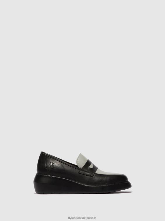 mocassins chaussures blar513 femmes 0N8R678 gris noir Fly London