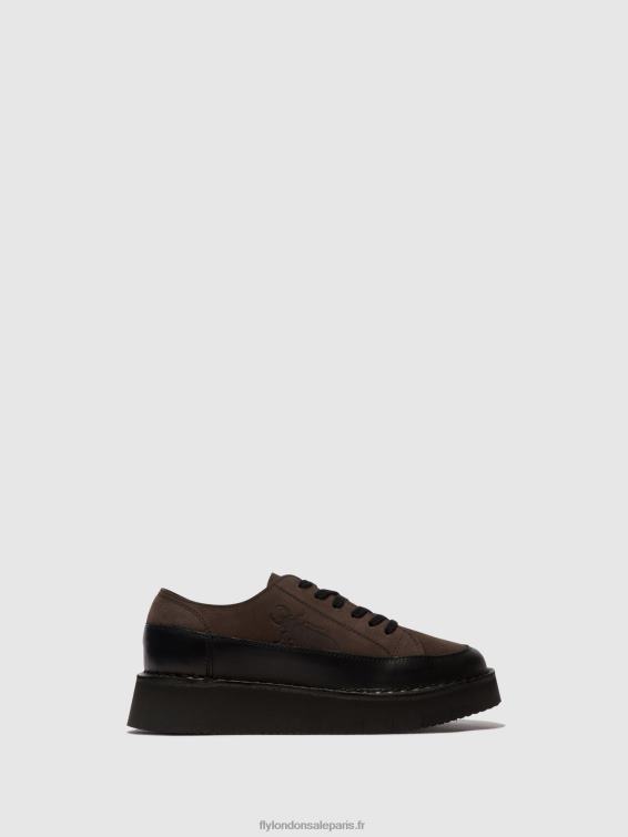 baskets à lacets cuda099 femmes 0N8R724 gris noir Fly London