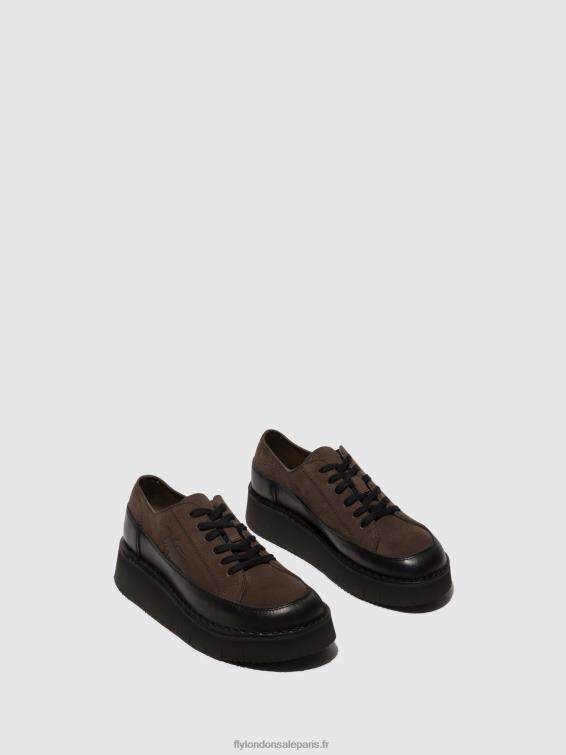 baskets à lacets cuda099 femmes 0N8R724 gris noir Fly London