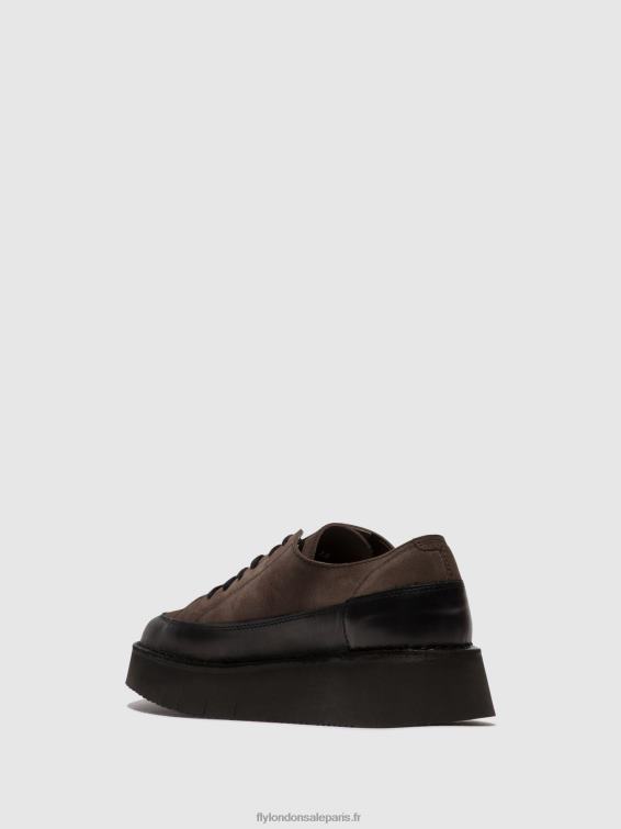 baskets à lacets cuda099 femmes 0N8R724 gris noir Fly London