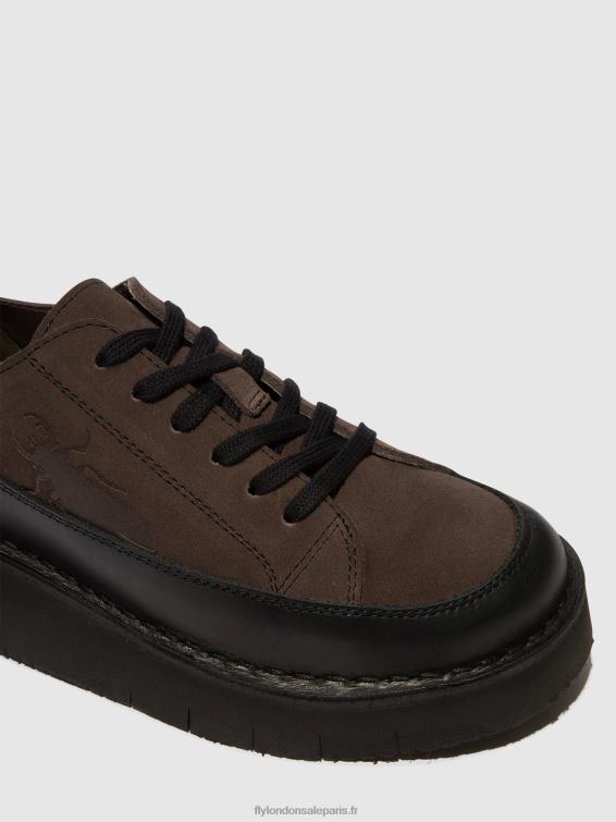 baskets à lacets cuda099 femmes 0N8R724 gris noir Fly London