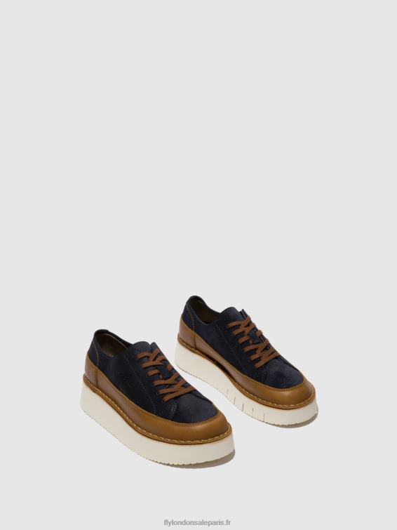 baskets à lacets cuda099 femmes 0N8R725 camel/marine Fly London