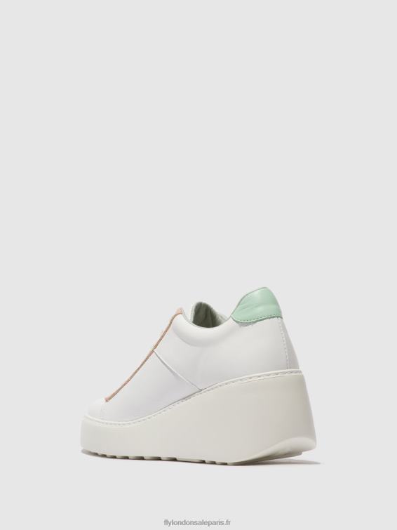 baskets à lacets delf580 femmes 0N8R713 blanc/nude/menthe Fly London