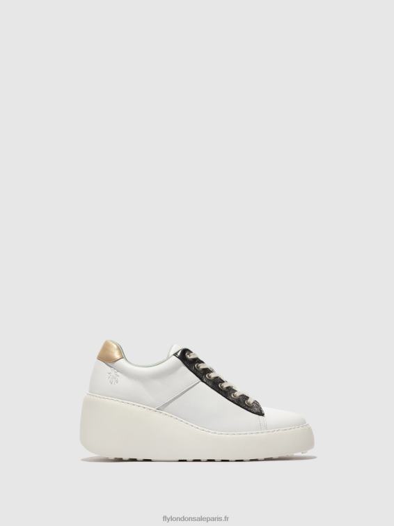 baskets à lacets delf580 femmes 0N8R718 blanc/graphite/mynt Fly London