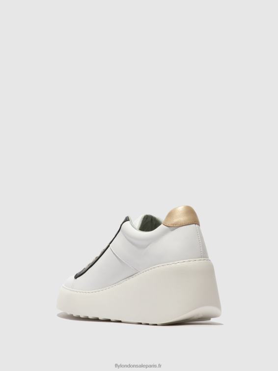 baskets à lacets delf580 femmes 0N8R718 blanc/graphite/mynt Fly London