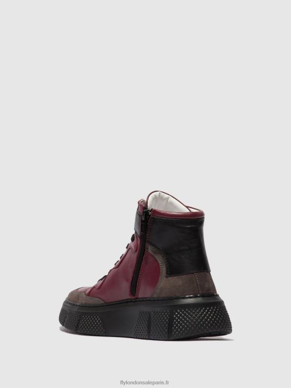 baskets à lacets eppe531 femmes 0N8R734 gris/vin/noir Fly London