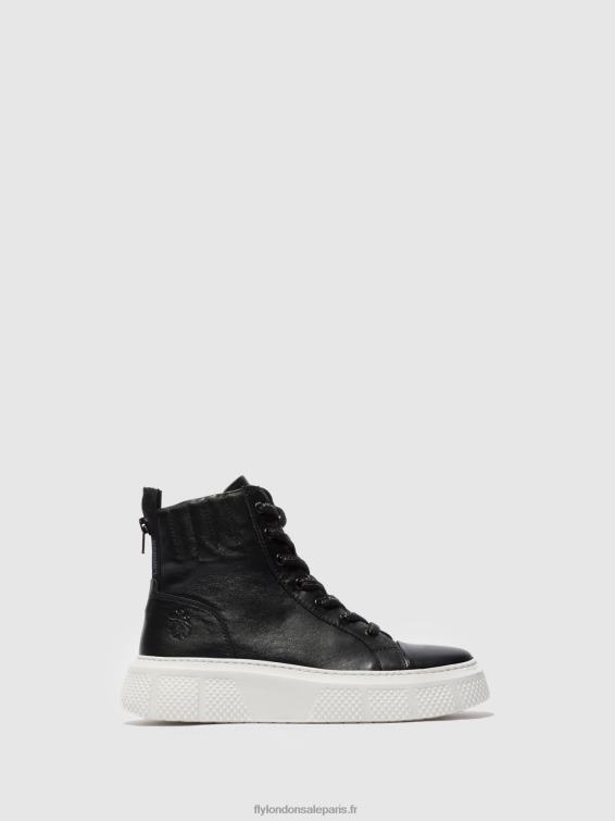 baskets à lacets erby484 femmes 0N8R764 noir dublin (semelle blanche) Fly London