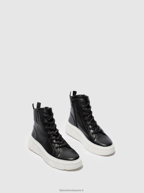 baskets à lacets erby484 femmes 0N8R764 noir dublin (semelle blanche) Fly London