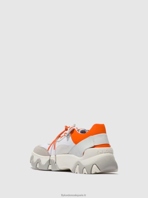 baskets élastiquées fian634 femmes 0N8R748 blanc cassé/corail Fly London