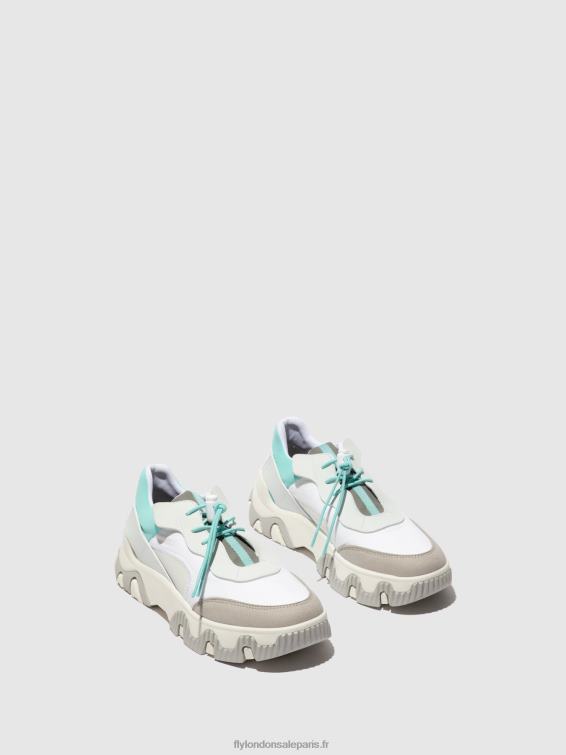 baskets élastiquées fian634 femmes 0N8R749 blanc cassé/mynt Fly London