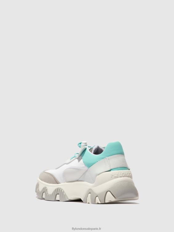 baskets élastiquées fian634 femmes 0N8R749 blanc cassé/mynt Fly London