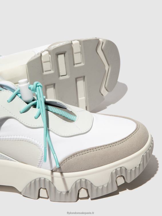 baskets élastiquées fian634 femmes 0N8R749 blanc cassé/mynt Fly London