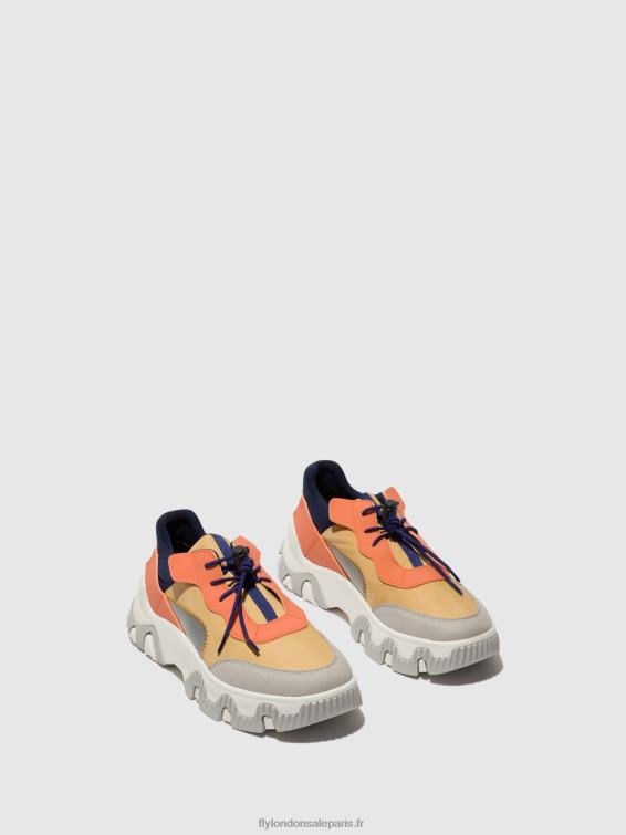 baskets élastiquées fian634 femmes 0N8R750 pêche Fly London