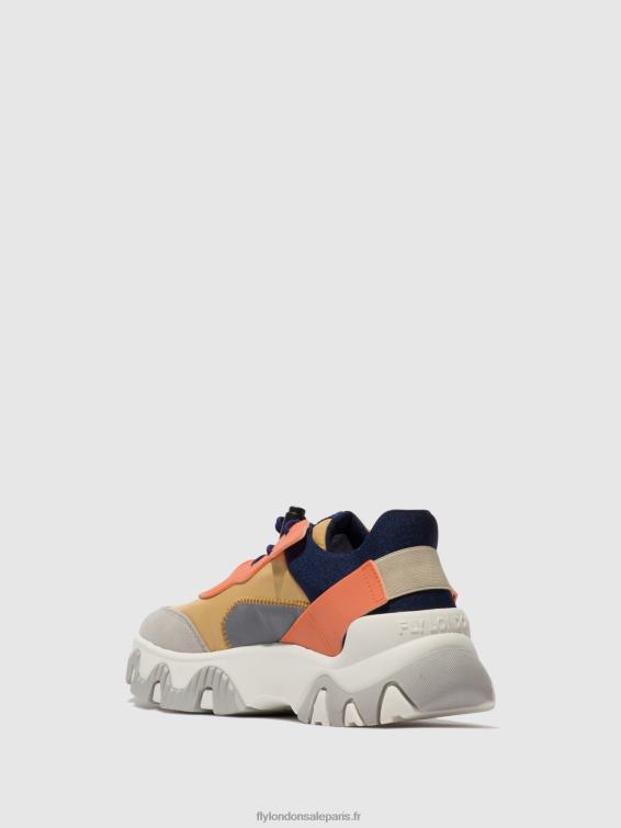 baskets élastiquées fian634 femmes 0N8R750 pêche Fly London