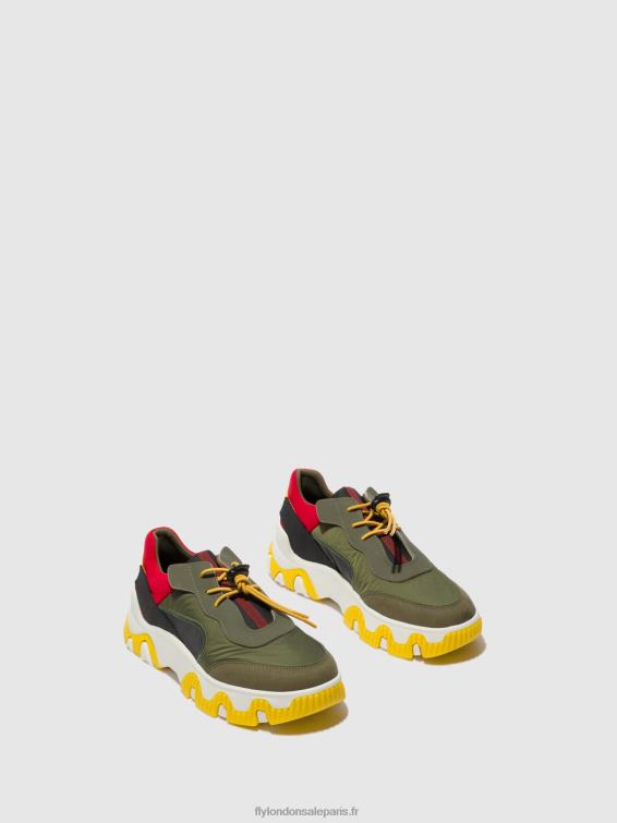 baskets élastiquées fian634 femmes 0N8R763 multi kaki/rouge/jaune Fly London