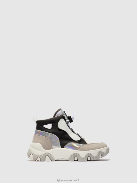 baskets montantes feny633 femmes 0N8R775 multi blanc cassé Fly London