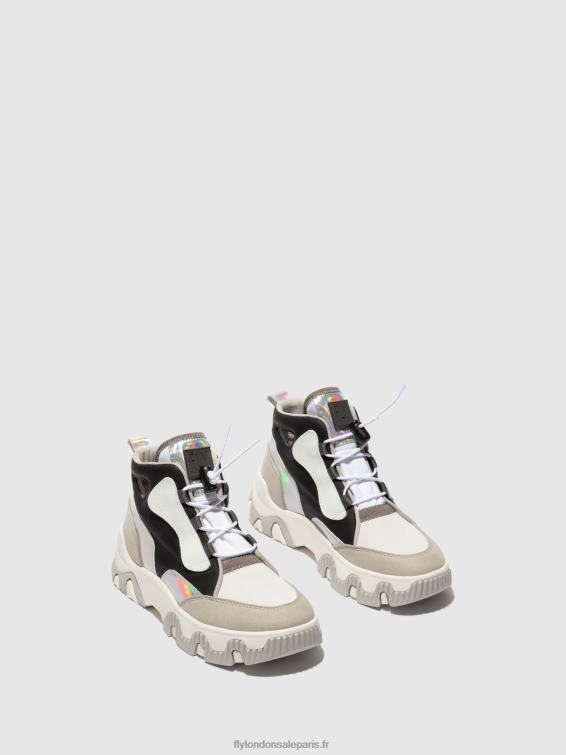 baskets montantes feny633 femmes 0N8R775 multi blanc cassé Fly London