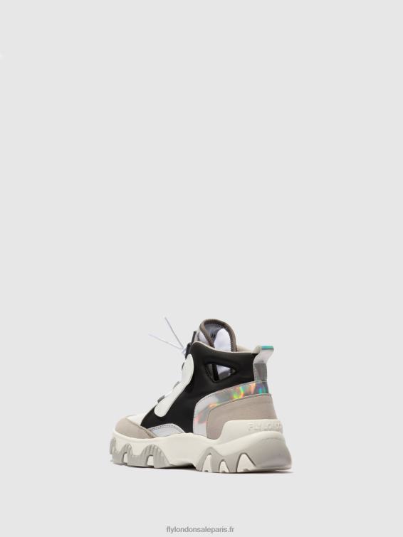 baskets montantes feny633 femmes 0N8R775 multi blanc cassé Fly London