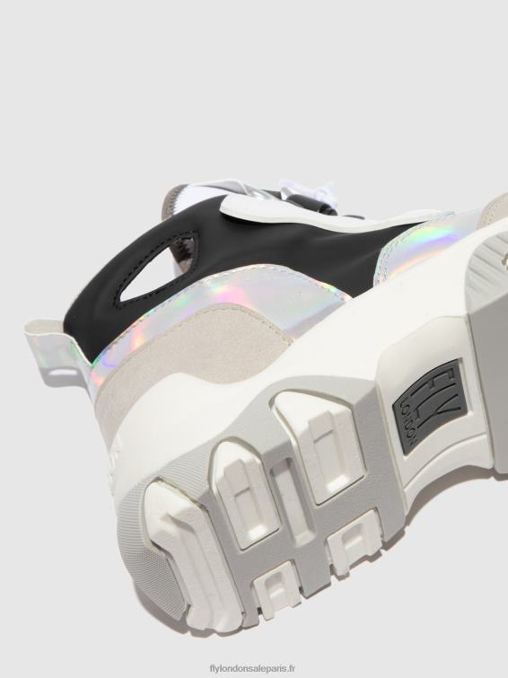 baskets montantes feny633 femmes 0N8R775 multi blanc cassé Fly London