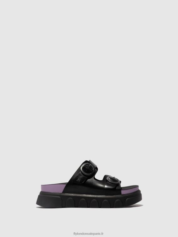 mules à boucle cide946 femmes 0N8R376 noir (violet) Fly London