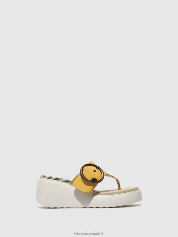 mules à boucle dafi938 femmes 0N8R372 jaune Fly London