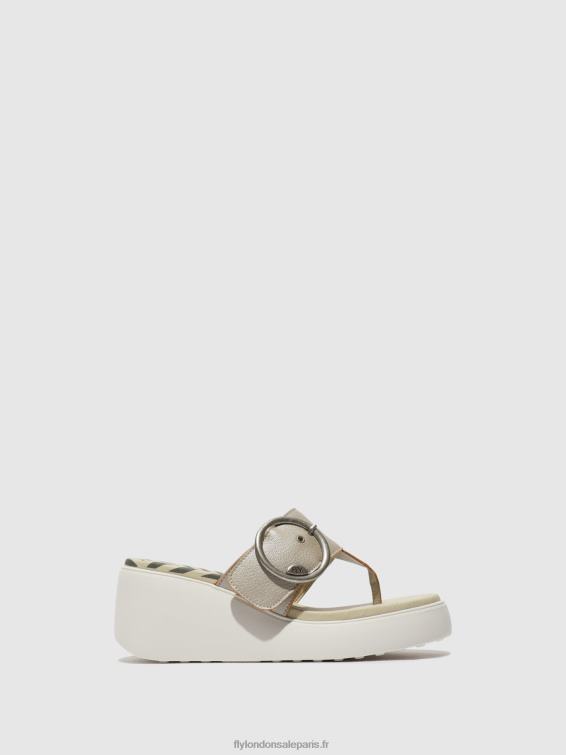 mules à boucle dafi938 femmes 0N8R374 argent Fly London