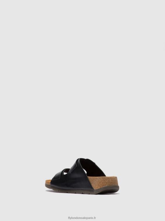 mules à bout ouvert caja721 femmes 0N8R387 bride noire Fly London
