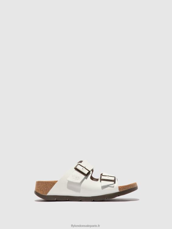 mules à bout ouvert caja721 femmes 0N8R388 bride blanc cassé Fly London