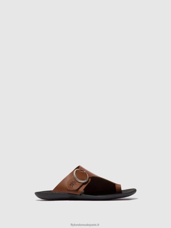 mules à bout ouvert mica758 femmes 0N8R382 Cognac Fly London