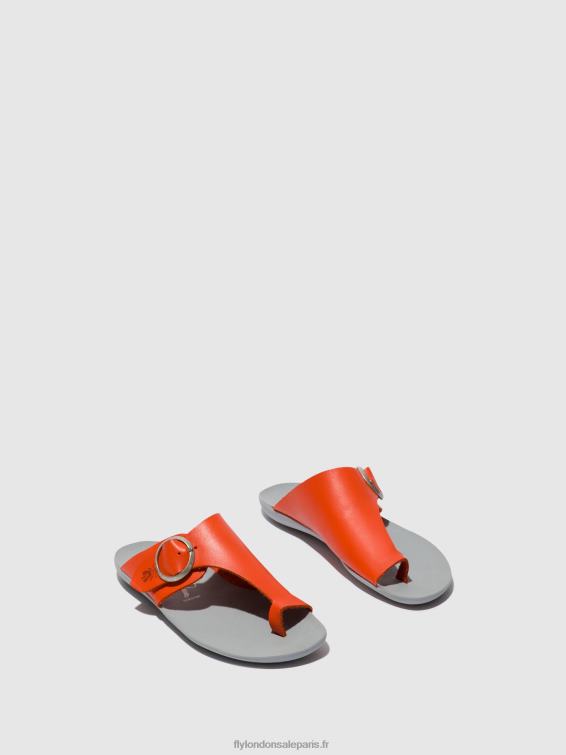 mules à bout ouvert mica758 femmes 0N8R383 corail Fly London