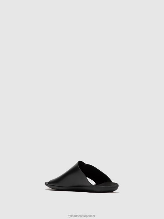 mules à bout ouvert mica758 femmes 0N8R384 bride noire Fly London