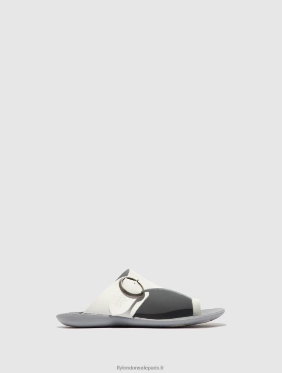 mules à bout ouvert mica758 femmes 0N8R385 bride blanc cassé Fly London