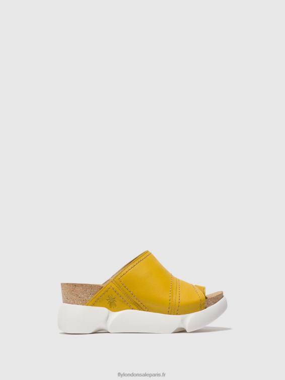 mules à bout ouvert sive866 femmes 0N8R381 jaune vif Fly London