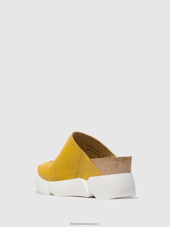 mules à bout ouvert sive866 femmes 0N8R381 jaune vif Fly London