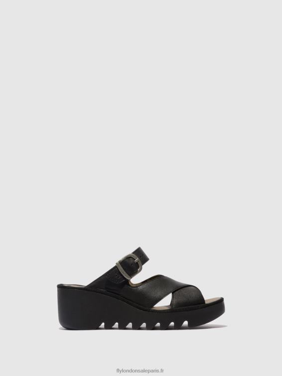 mules compensées bocy409 femmes 0N8R356 noir Fly London