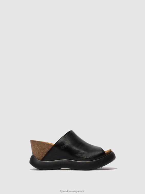mules à enfiler gino966 femmes 0N8R366 noir Fly London