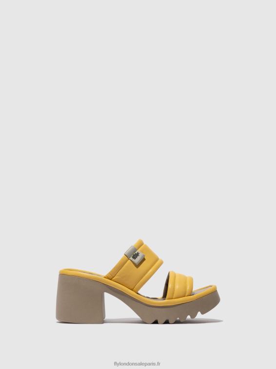 mules à enfiler mava432 femmes 0N8R364 jaune Fly London