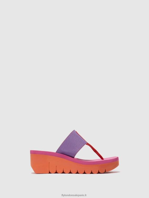 mules à enfiler yomu725 femmes 0N8R360 orange/violet (rose) Fly London