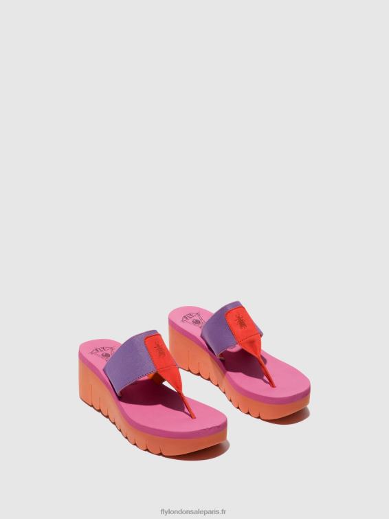 mules à enfiler yomu725 femmes 0N8R360 orange/violet (rose) Fly London