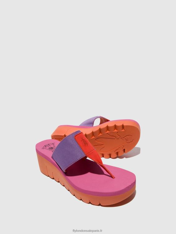 mules à enfiler yomu725 femmes 0N8R360 orange/violet (rose) Fly London