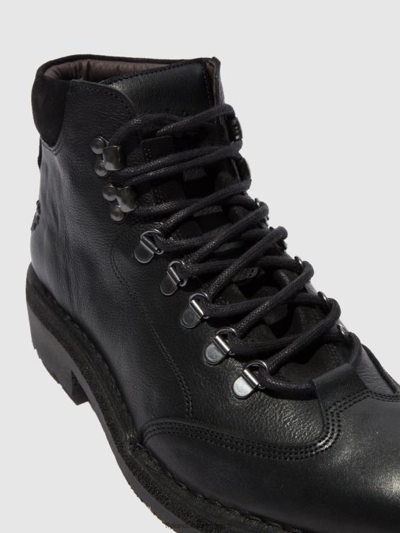 bottines à lacets reus075 Hommes 0N8R808 bio/oiluede (végétal) noir Fly London